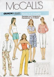 4839 MCALLS EZ LOW RISER SHORTS 2 LENGTHS, PANTS 3 LENGTHS PATTERN 4-10 UNCUT